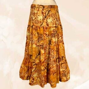 VINTAGE sunset maxi skirt Coldwater Creek tiered ruffle full a-line floral 90s‎